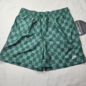 Nike Club Flow Checkered Green Shorts FN3098 365 Men's Size Medium